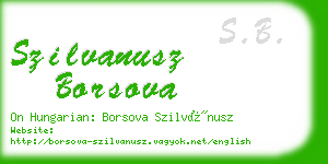 szilvanusz borsova business card